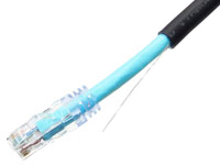 カテゴリ6A 屋外用ケーブル 単線 ストレート 黒 55m