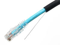 カテゴリ6 屋外用ケーブル 単線 ストレート 黒 90m