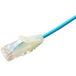 カテゴリ6 スリム（細径）ケーブル 撚り線 1000BASE-TXクロス 水色 1m