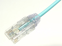 カテゴリ6 スリム（細径）ケーブル 単線 1000BASE-TXクロス 水色 8m