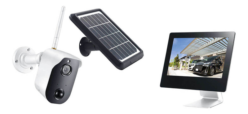 ソーラーバッテリー無線カメラ＆モニターセット