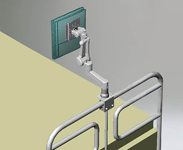 パイプベッド取付ブラケット PS9Rアーム搭載専用（ライトグレー）