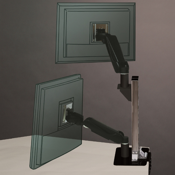 G1×2基搭載 垂直設置型ダブルアーム(ブラック)