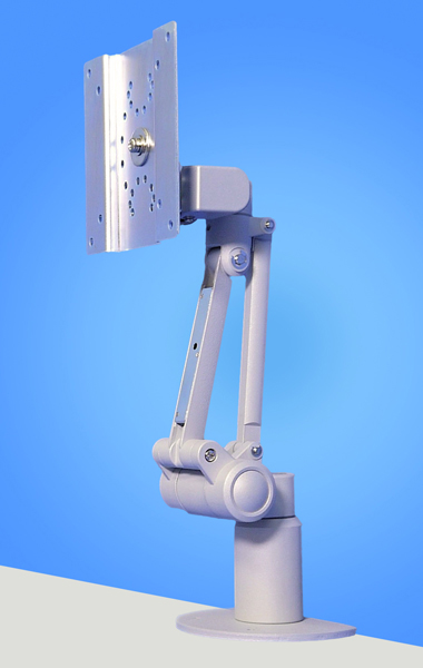 ハイブリットチルト機構6Kg対応 上下可動型ディスプレイアーム 本体ユニット（シルバー）