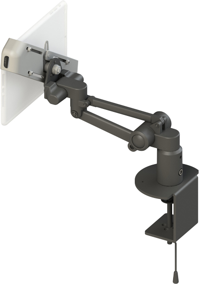 対角固定式タブレット搭載用 ハイブリットチルト機構 上下可動型アーム 本体ユニット（ブラック）