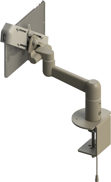 対角固定式タブレット搭載用 2軸タイプ 平行移動型アーム 本体ユニット（ライトグレー）