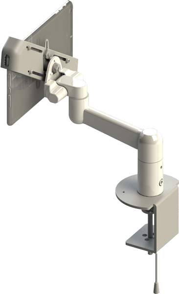 対角固定式タブレット搭載用 2軸タイプ 平行移動型アーム 本体ユニット（ホワイト）