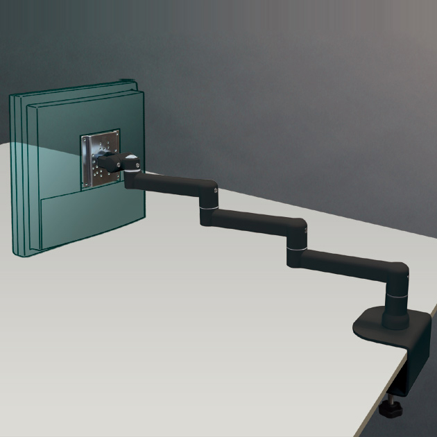 画面回転機能付 4軸コンパクト型 平行移動アーム 本体ユニット（ブラック）