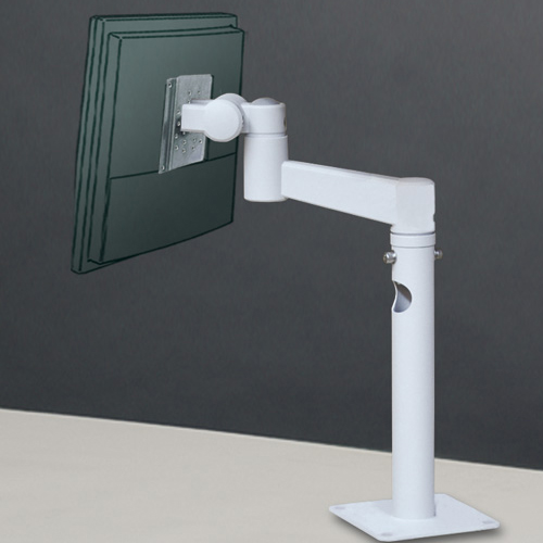 平行移動パイプ式 卓上取付アダプタ一体型（ライトグレー 8Kg対応）