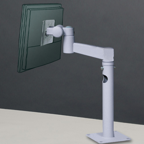 平行移動パイプ式 卓上取付アダプタ一体型（シルバー 8Kg対応）