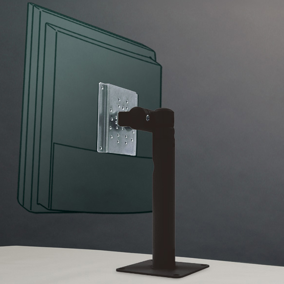 垂直固定パイプ式スタンド 卓上取付アダプタ 一体型（ブラック 5.5Kg対応）