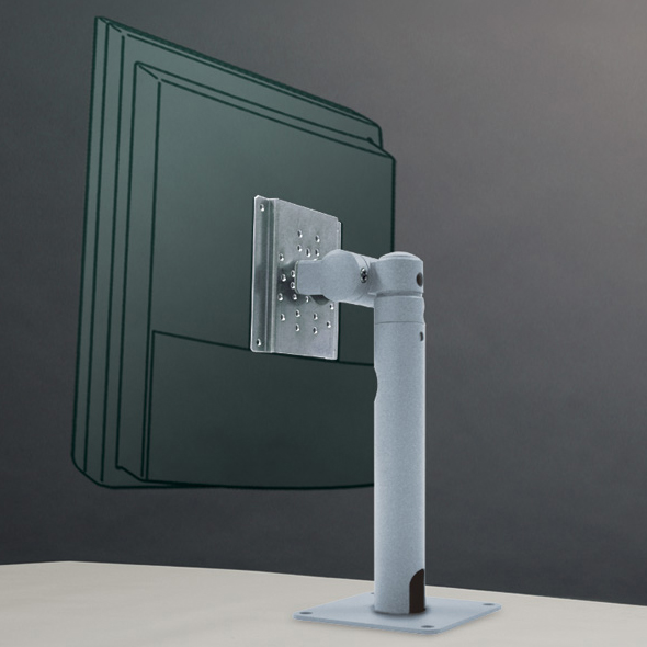 垂直固定パイプ式スタンド 卓上取付アダプタ一体型（シルバー 8Kg対応）