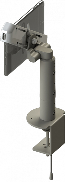 対角固定式タブレット搭載用 垂直固定型アーム 本体ユニット（ライトグレー）