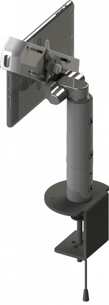 対角固定式タブレット搭載用 垂直固定型アーム 本体ユニット（シルバー）