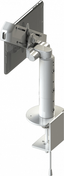 対角固定式タブレット搭載用 垂直固定型アーム 本体ユニット（ホワイト）