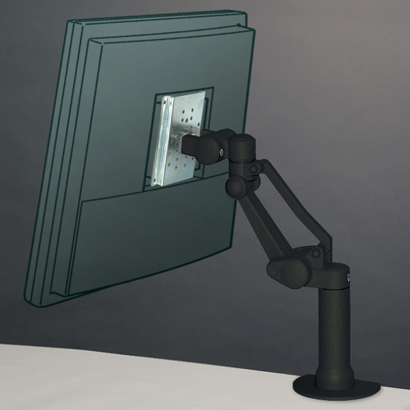 ディスプレイアーム フル機能ショートタイプ 本体ユニット（ブラック 10Kg対応）