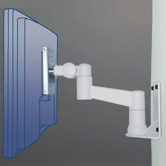 壁・パネル取付式アームスタンド 2軸タイプ(ライトグレー 8Kg対応)