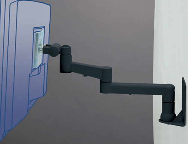 壁・パネル取付式アームスタンド 3軸タイプ(ブラック 8Kg対応)