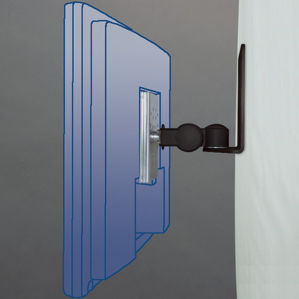 壁・パネル取付金具 1軸タイプ（ブラック 5.5Kg対応）