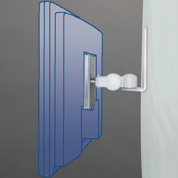 壁・パネル取付金具 1軸タイプ（ライトグレー 5.5Kg対応）