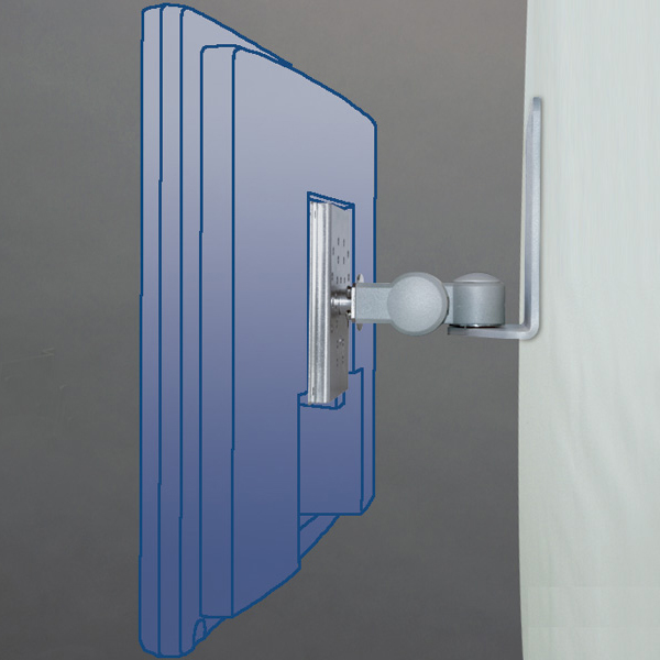 壁・パネル取付金具 1軸タイプ（シルバー 4Kg対応）