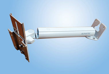 テレビ上向き収納機能・ケーブル完全収納式アーム（ライトグレー）