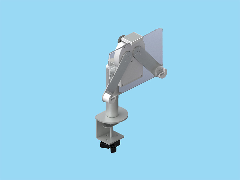 3点固定式ホルダー装着 8～12.9インチ10mm厚（2Kgまで）のタブレット端末を搭載可能な垂直固定式アーム 本体ユニット（シルバー）