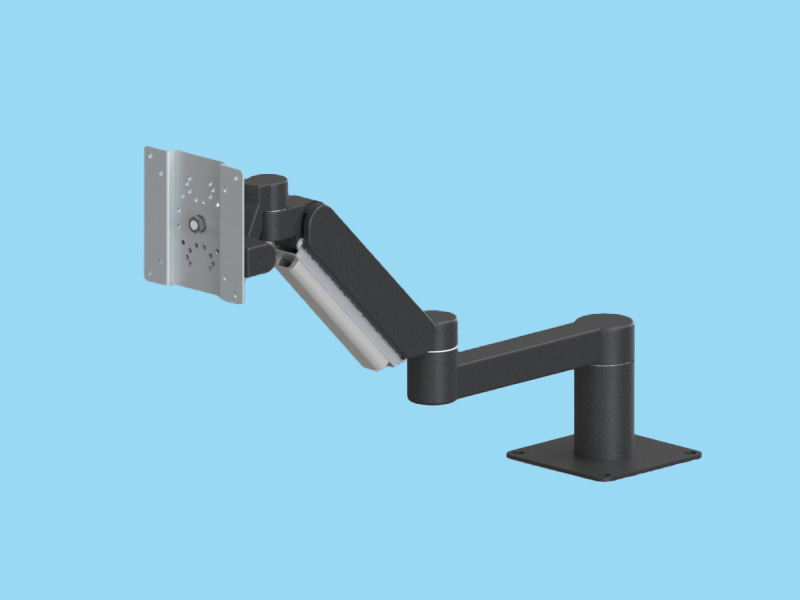 2Kg対応 画面回転・上下可動・スイベル機能と回転アームによる平行移動機構を備えた3軸ディスプレイアーム 本体ユニット（ブラック色）