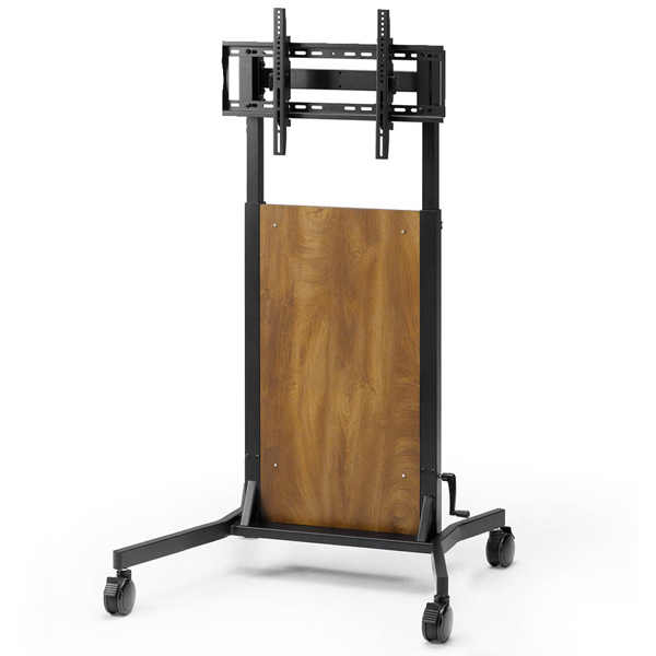 ディスプレイスタンド カブト（奥行820mmタイプ） KBT12 黒色 背面収納スペース付 キャスター付 ディスプレイ取付金具付 ディスプレイ推奨サイズ ～65型