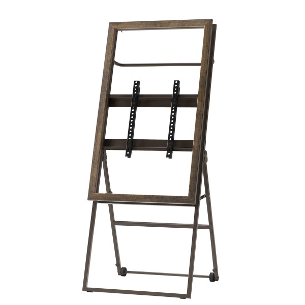 木製デジタルサイネージスタンド シュバレット CVL21 ダークブラウン色 背面収納付 キャスター付 ディスプレイ取付金具付 ディスプレイ推奨サイズ 42型～43型