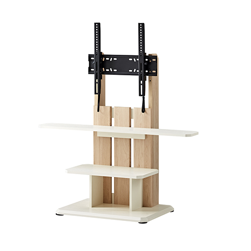 キャスター付き自立TVスタンド 木製 24～55V用 ナチュラル