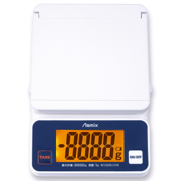 デジタルスケール USB給電可(Micro-B) 最大計量3kg 最小表示1g 風袋引き機能 オートパワーオフ 郵便料金はシールで確認可
