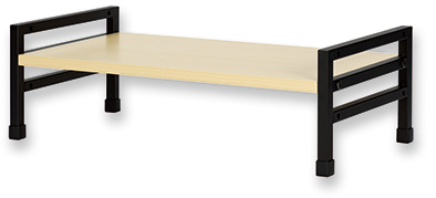 机上台 高さ調整付き 木目ブラック