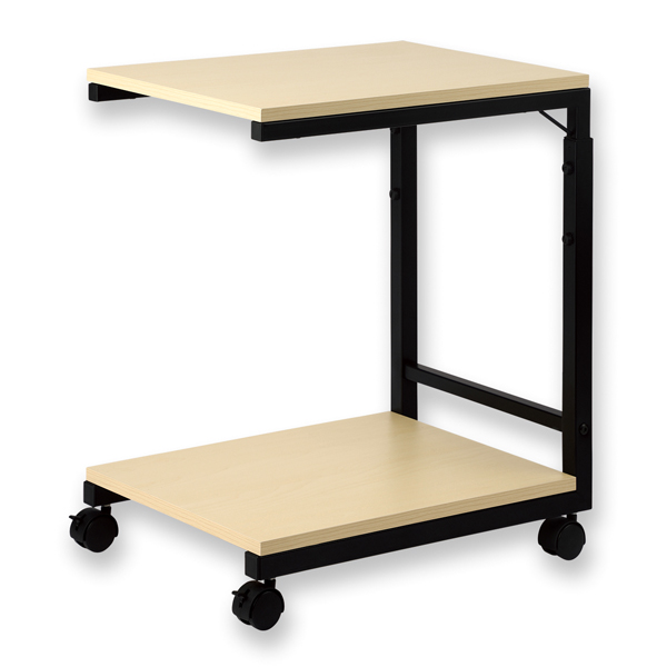 デスクサイドワゴン 高さ調整つき ブラック