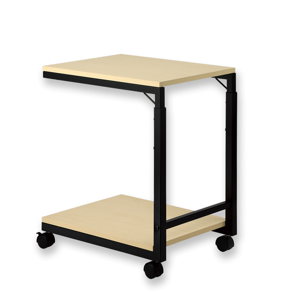 デスクサイドワゴン 高さ調整つき ブラック