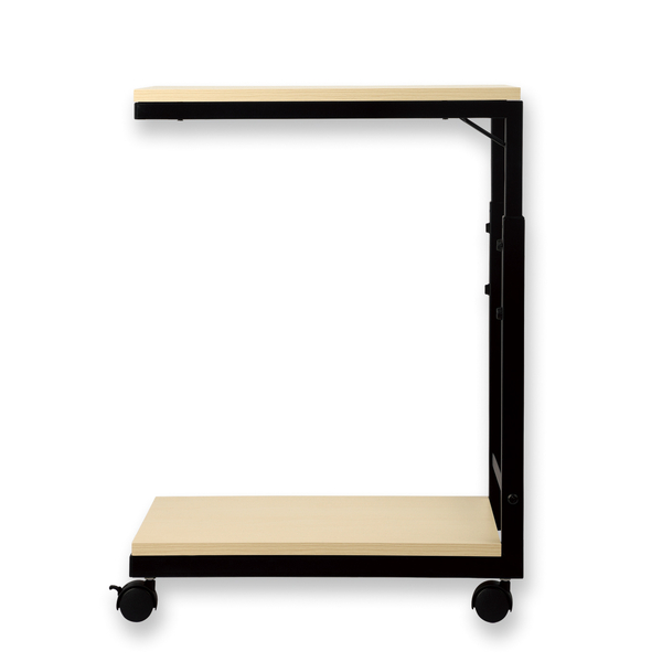 デスクサイドワゴン 高さ調整つき ブラック