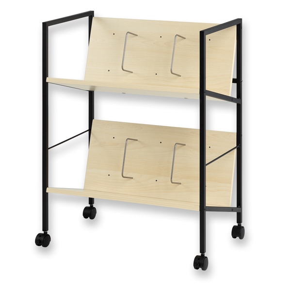 木製ファイルワゴン2段 ブラック