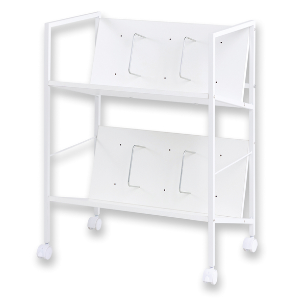 木製ファイルワゴン2段 ホワイト