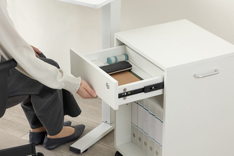 木製ワゴン 引き出しつき ホワイト