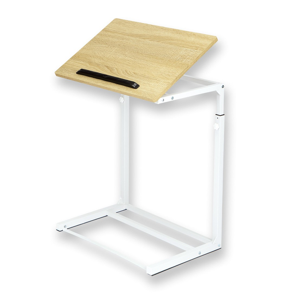 サイドテーブル 角度・高さ調整付き ホワイト
