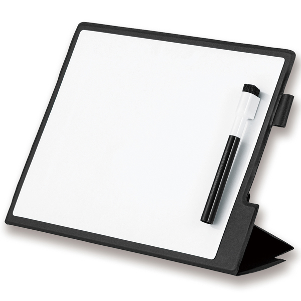 モバイルホワイトボード S カバーを閉じて持ち運べる スタンド機能あり ノートとしても 総厚7mmの極薄 マーカー黒付属 ミーティング プレゼン用