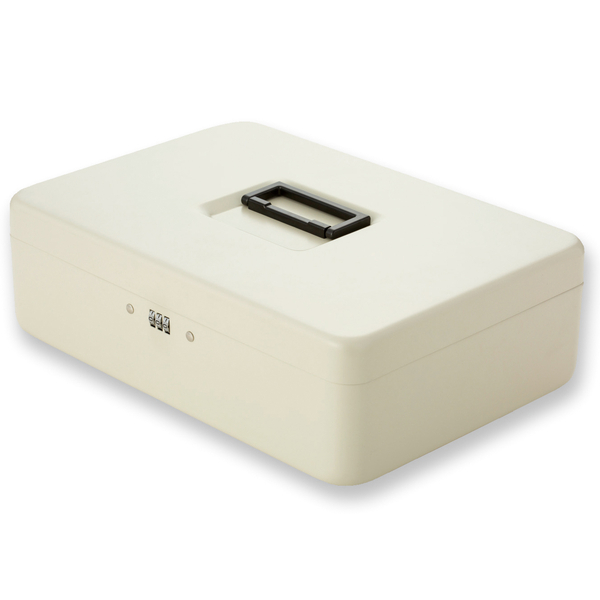 安心保管ボックス スチール製 A4収納 ダイヤル錠とワイヤー付き 取っ手付き