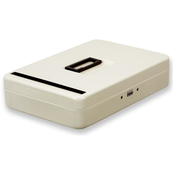 安心保管ボックス スロットイン スチール製 ダイヤル錠付き ワイヤー付き 引き出し収納可能な高さ80mm A4クリアファイルをそのまま挿入可