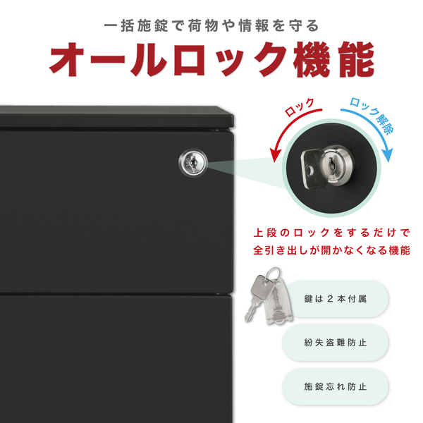 スチールワゴン スリム ブラック