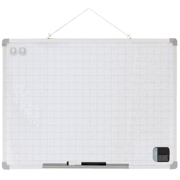 セクションボード L 450×600mm 暗線入り（25×25mm方眼） マーカー&マグネット可 裏面マグネット4つ