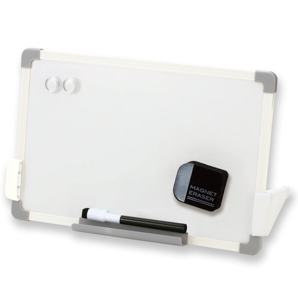 スタンド付きホワイトボード 無地面 シール付裏面用マグネット付き スタンドは取り外し可 Sサイズ220×330mm