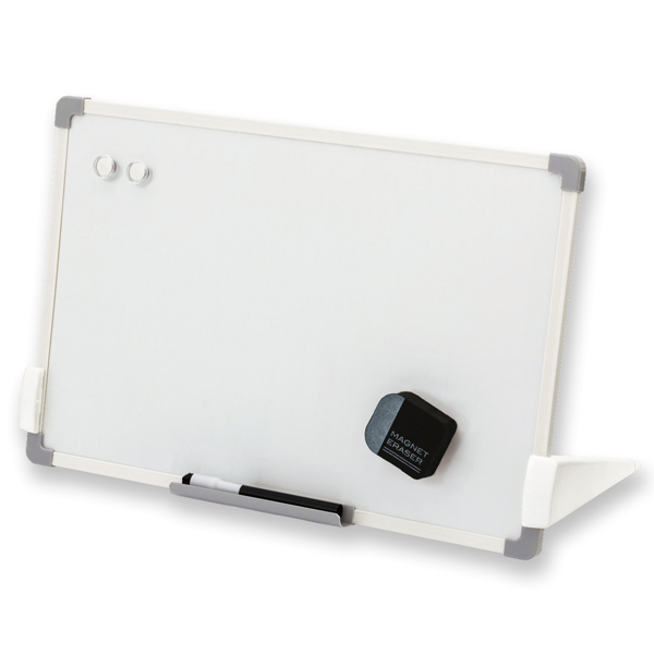 スタンド付きホワイトボード 無地面 シール付裏面用マグネット付き スタンドは取り外し可 Mサイズ300×450mm