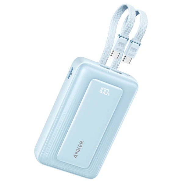 Anker Zolo Power Bank (20000mAh 45W Built-In Dual USB-Cケーブル) ブルー