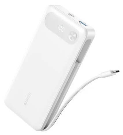 Anker Power Bank (20000mAh 87W Built-In USB-C ケーブル) ホワイト