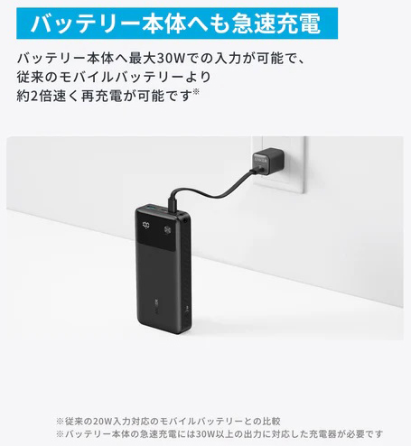 Anker Power Bank (20000mAh 30W) ブラック